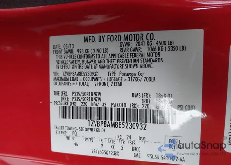 2014 Ford Mustang V6 Premium from USA, damaged, VIN 1ZVBP8AM8E5230932